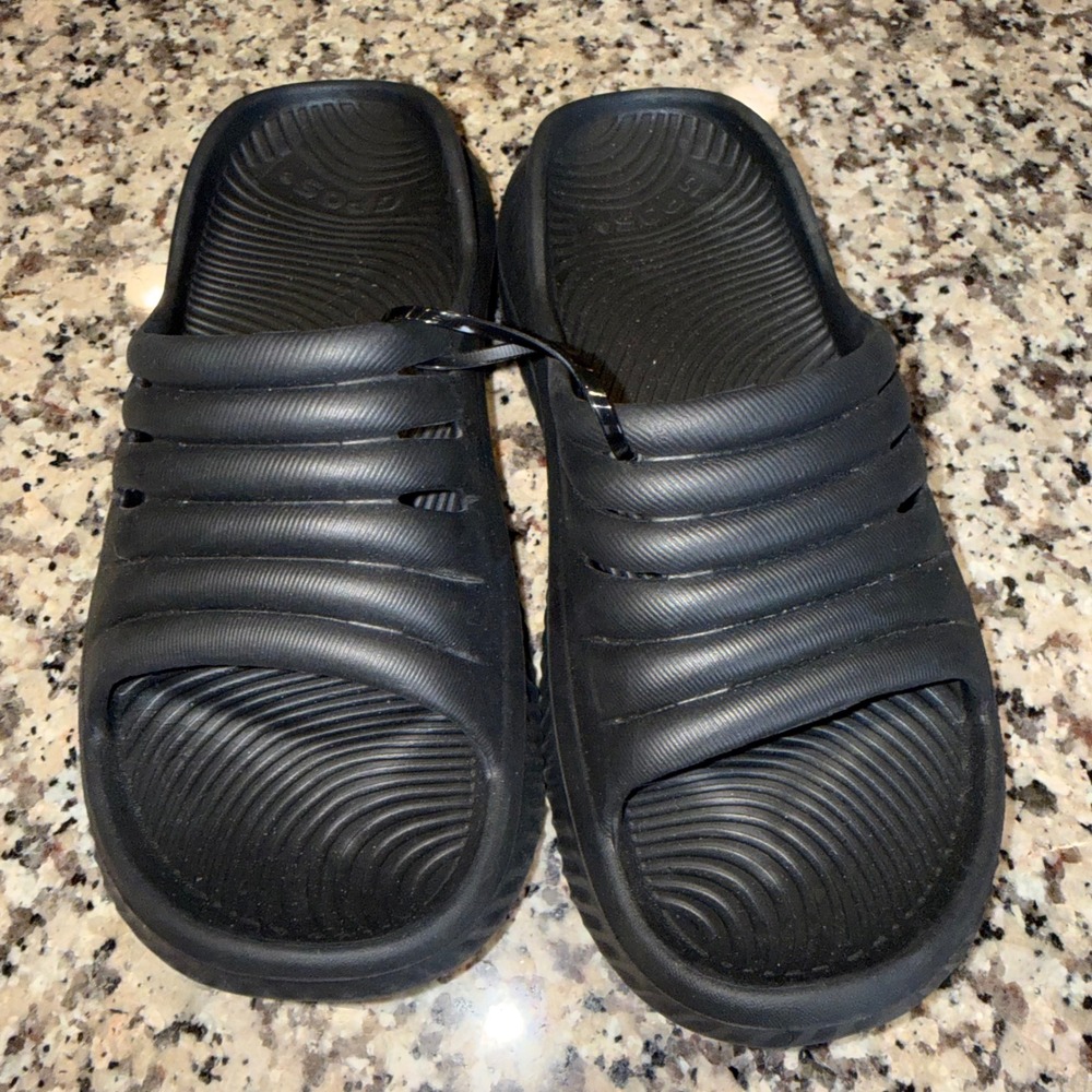 GPOS Black Mens Sport Recovery Sandal Plantar Fasciitis Cushion Orthotic Size 6